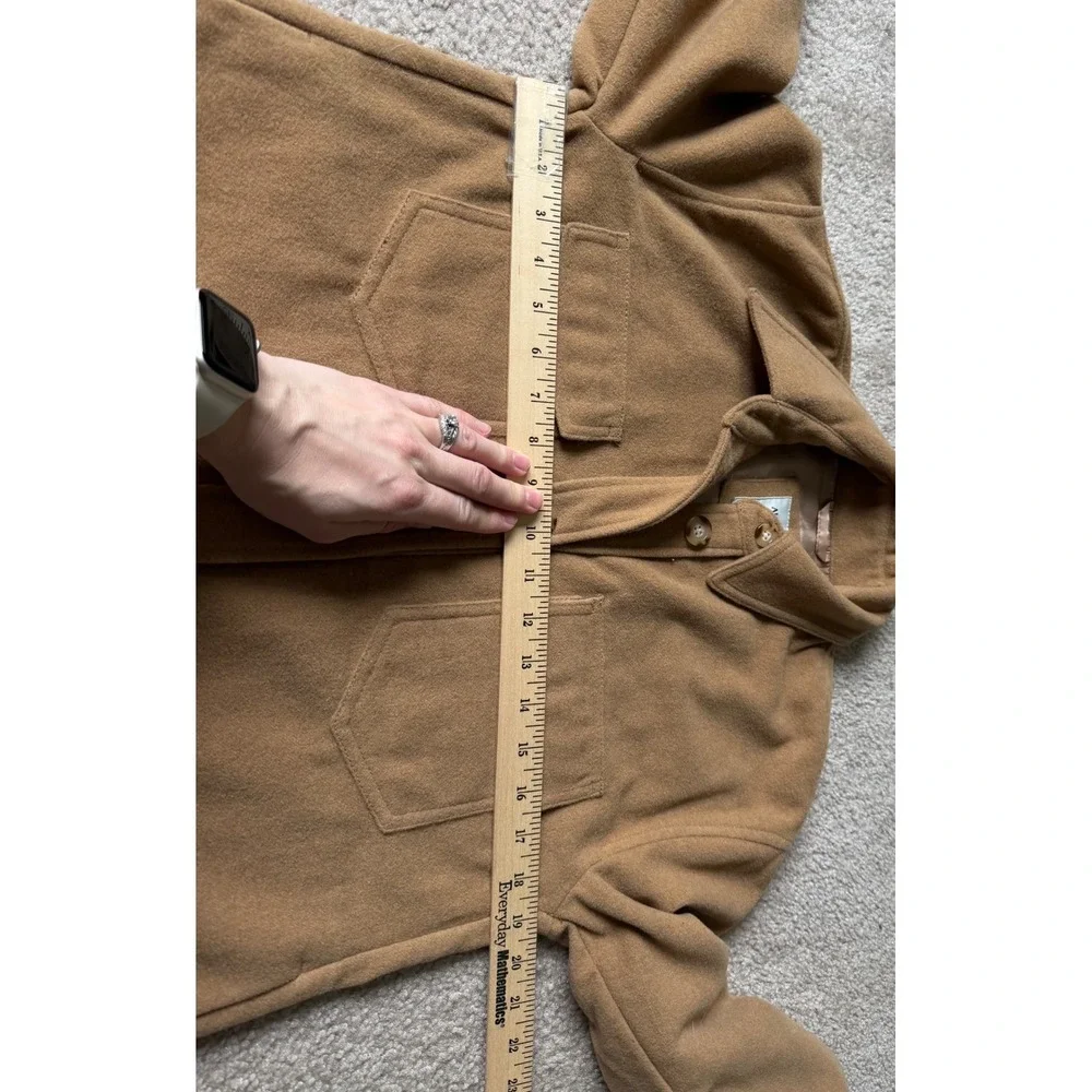 Abercrombie & Fitch Womens Shacket Wool Blend‎ Camel Tan Shirt Jacket Small